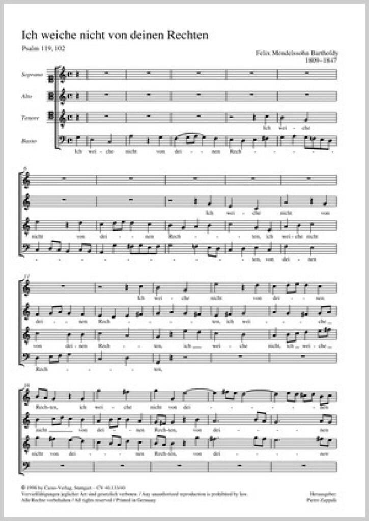 Mendelssohn: Ich weiche nicht- Deine Rede